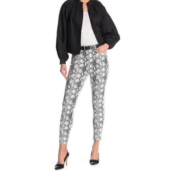 FRAME Ali High Rise Cigarette Python Print Jeans Sz 29 - Picture 2 of 9